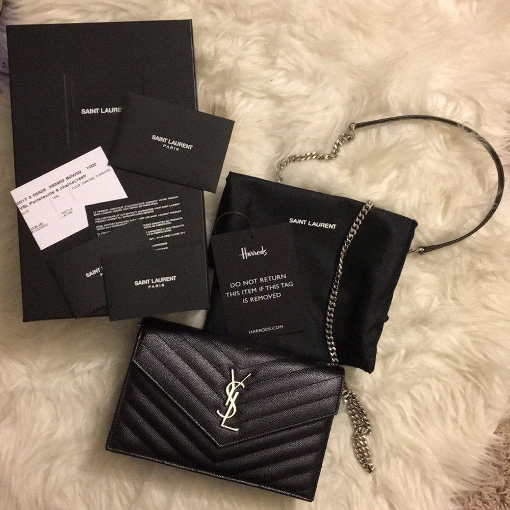 SOLD- Saint Laurent YSL Wallet on Chain WOC Small